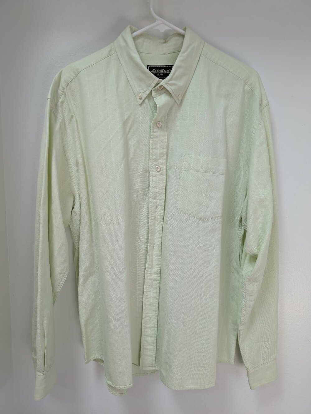 Eddie Bauer Men's Button-Down Lime Green Dress Shirt - Size XL